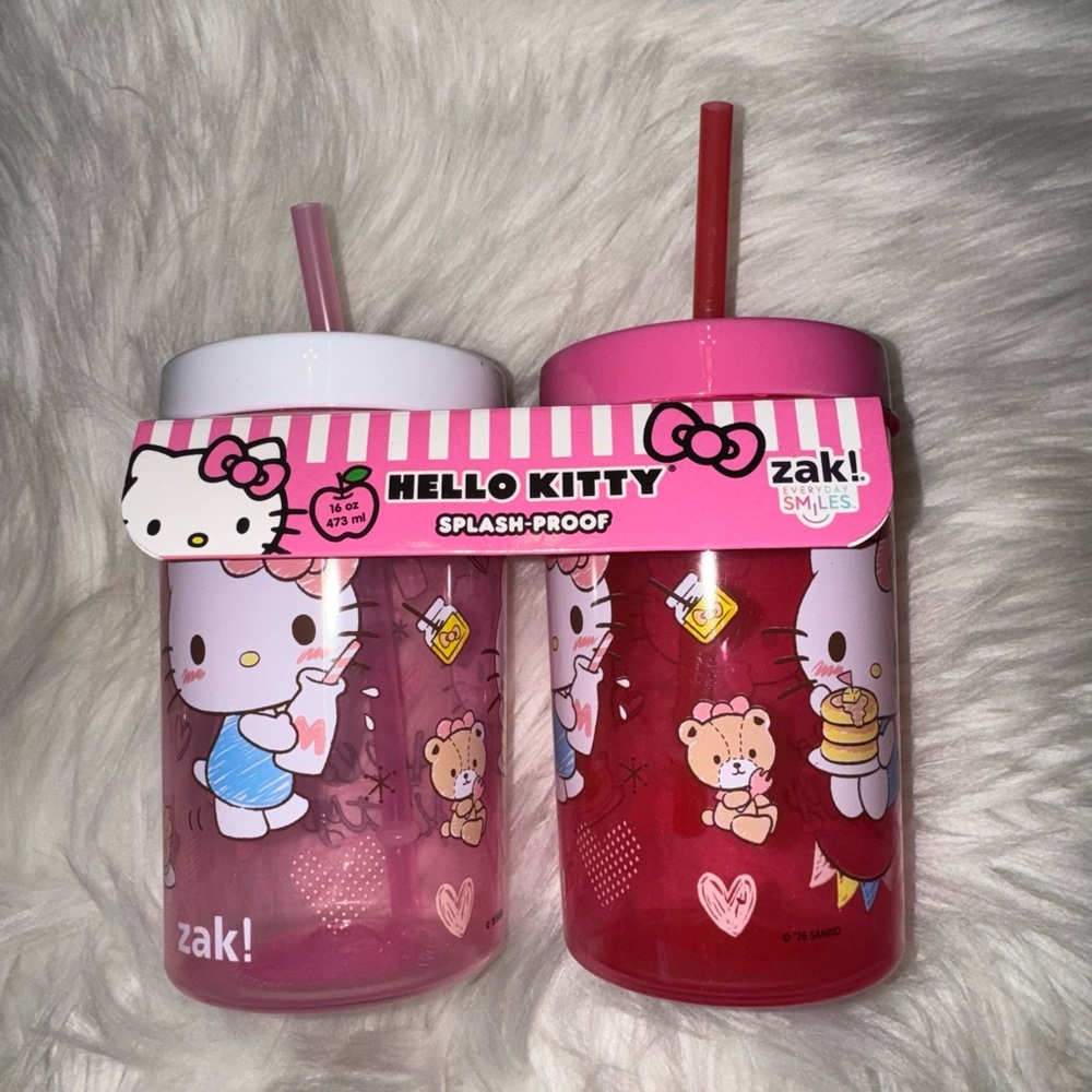 Hello Kitty Pink & White Twin Splash-Proof Tumblers